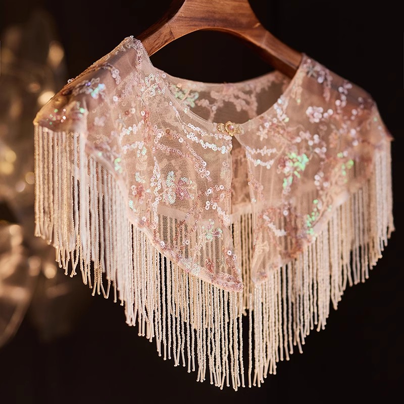 Vintage Fashion Style Female - Kadın İlkbahar Yaz Vintage Payetli Dantel