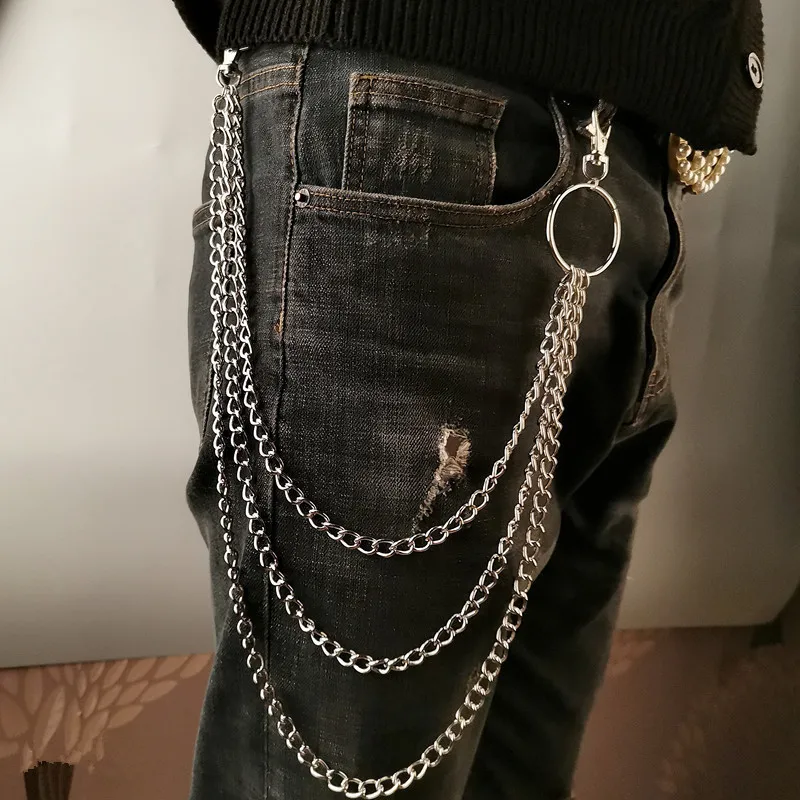 Vintage Fashion Outfit - Katmanlı Metal Kemer Zinciri Punk Kanca