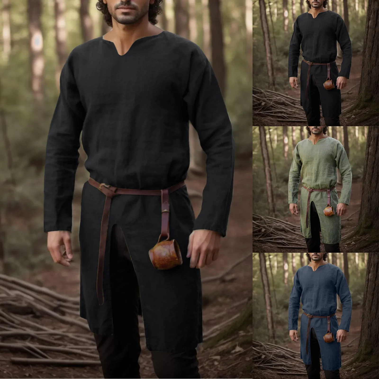 Vintage Victorian Fashion - Ortaçağ Rönesans Retro Gömlek Üstleri Tunik