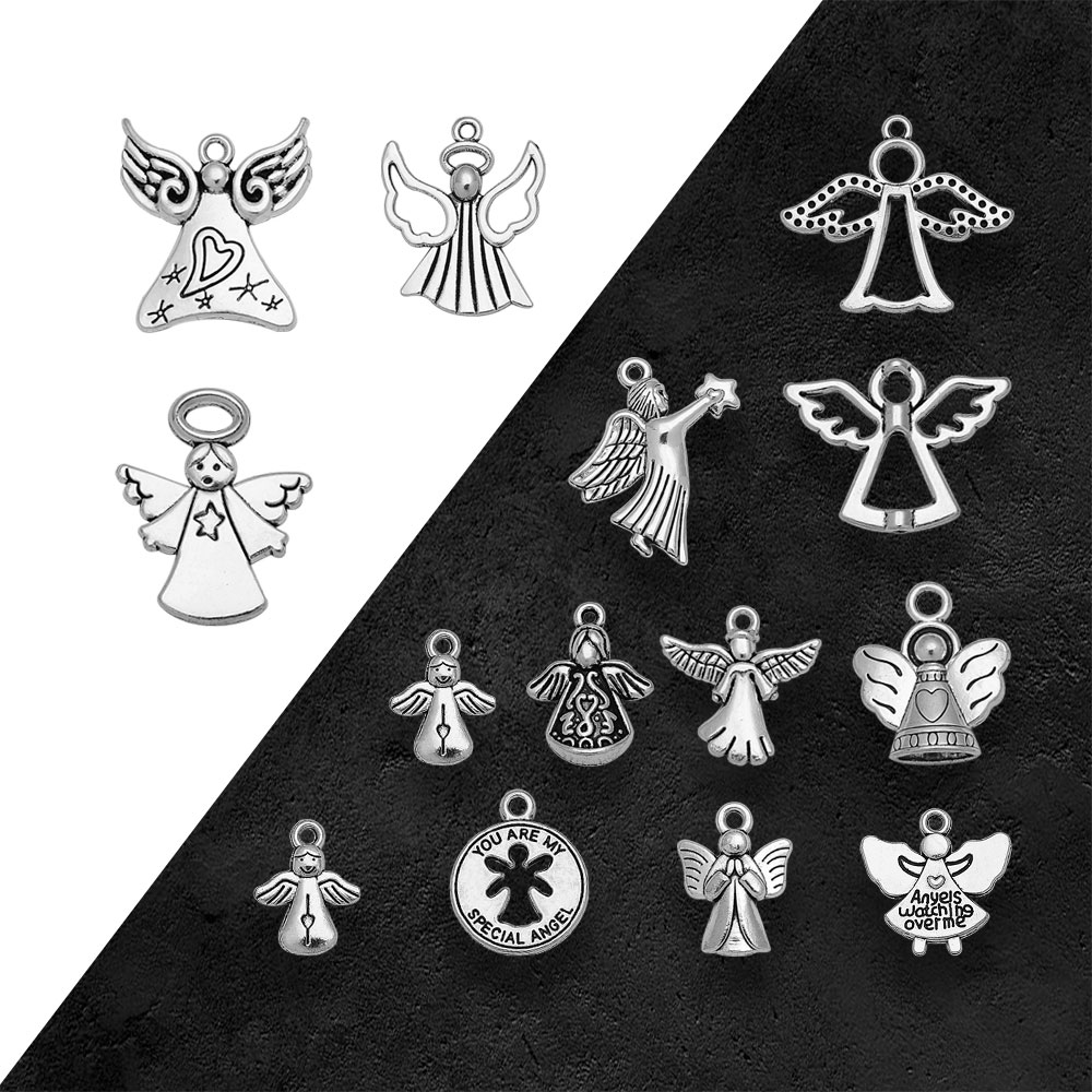 Vintage Fashion Resale - Antik gümüş kaplama Guardian Charms melek