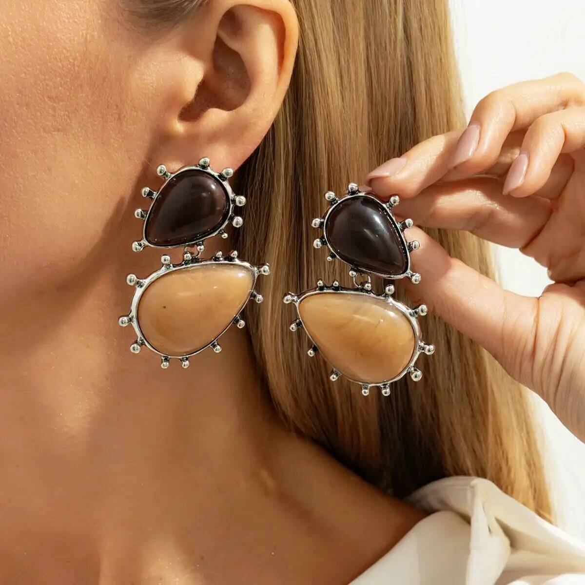 Z Vintage Fashion - IngeSight.Z Vintage Düzensiz Geometrik Su Damlası