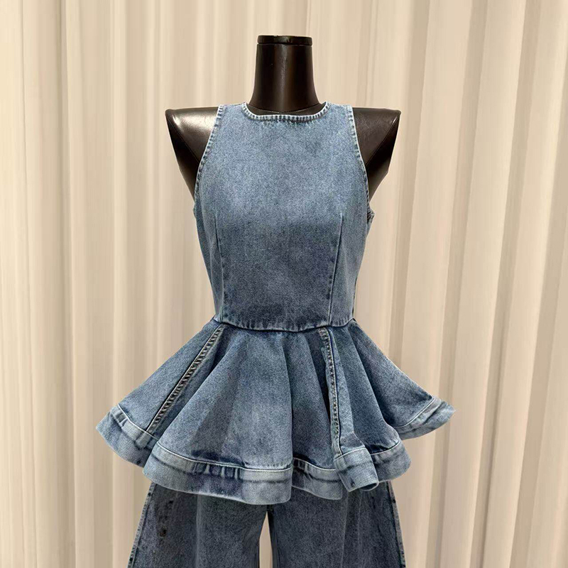 KBQ Mavi Eklemeli Pileli İki P - Vintage Fashion Style Female incelemesi ve fiyatı