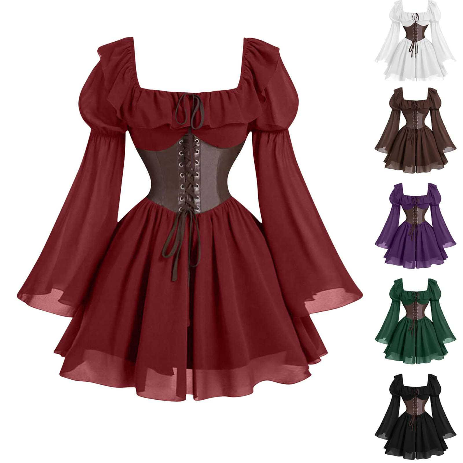 Rönesans Ortaçağ Uzun Kollu Ka - Vintage Victorian Fashion incelemesi ve fiyatı