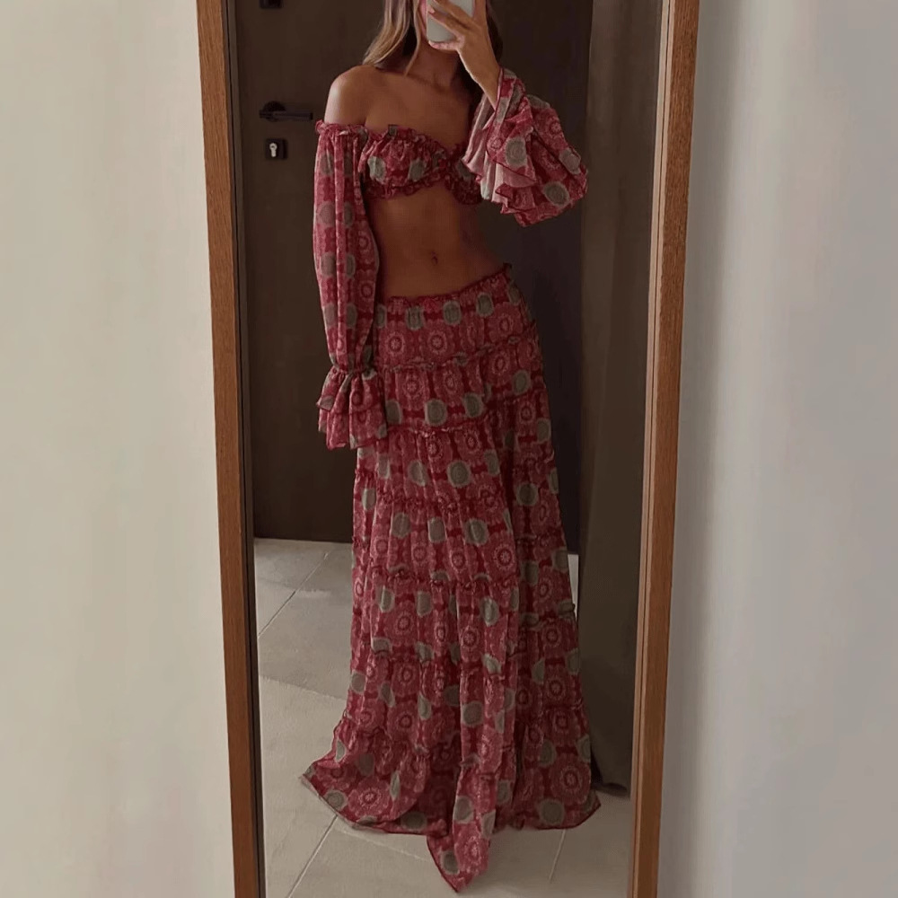 Vintage Baskılı Etek İki Parça - Vintage Fashion Outfit incelemesi ve fiyatı
