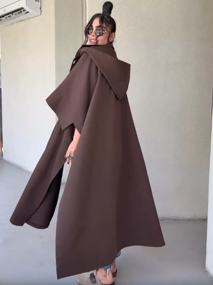 Moda Düz Renk Pelerin Tarzı Uz - Vintage Fashion Style Female incelemesi ve fiyatı
